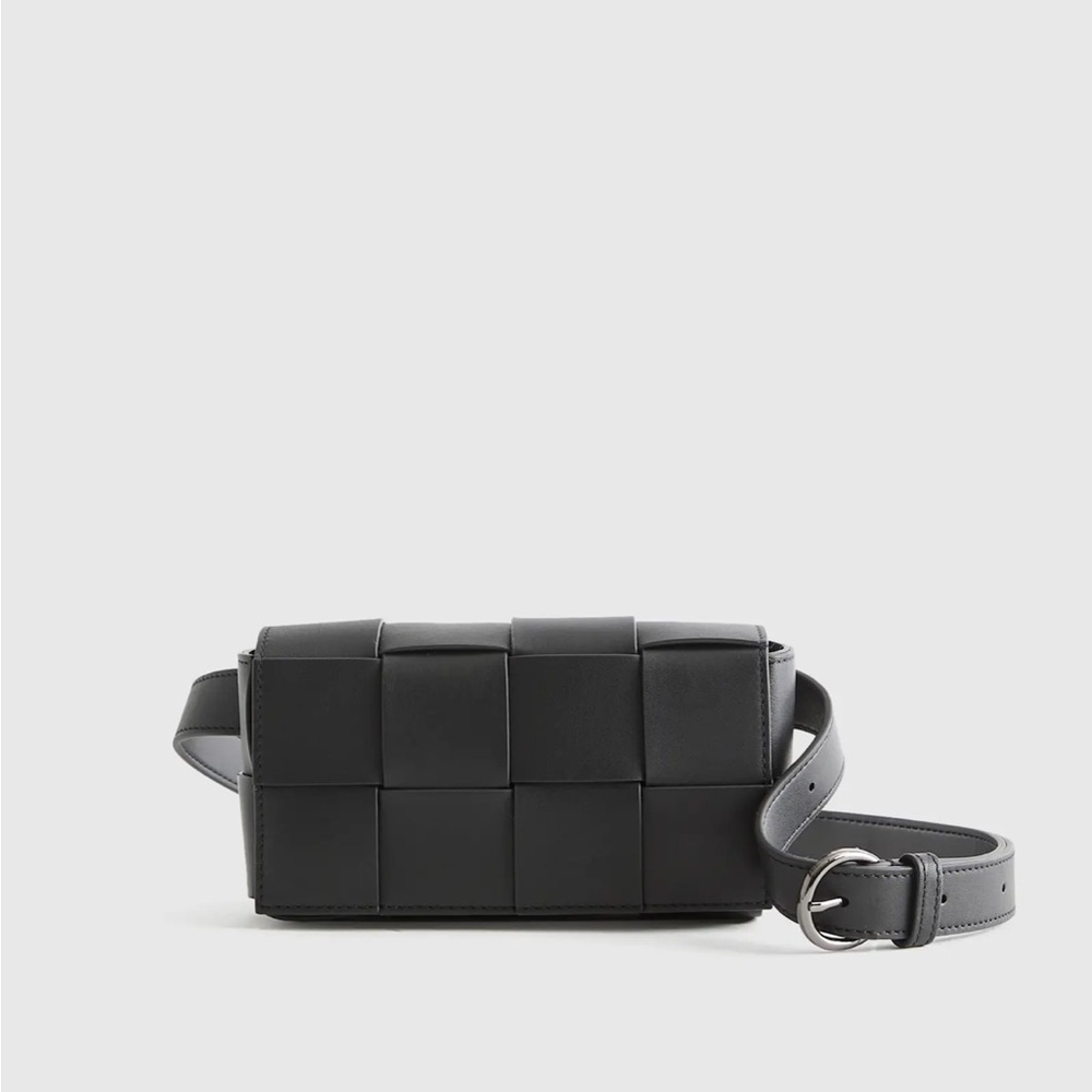 Quince Italian Leather Handwoven Box Belt Bag